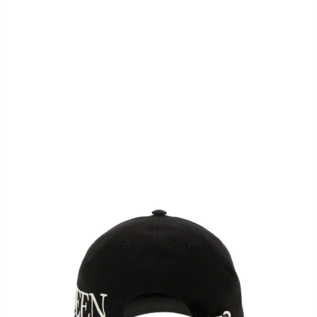 Alexander McQueen Hats? Alexander Mcqueen Men Black Gabardine Baseball Cap Casual Everyday Designer Cap