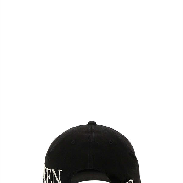 Alexander McQueen Hats? Alexander Mcqueen Men Black Gabardine Baseball Cap Casual Everyday Designer Cap