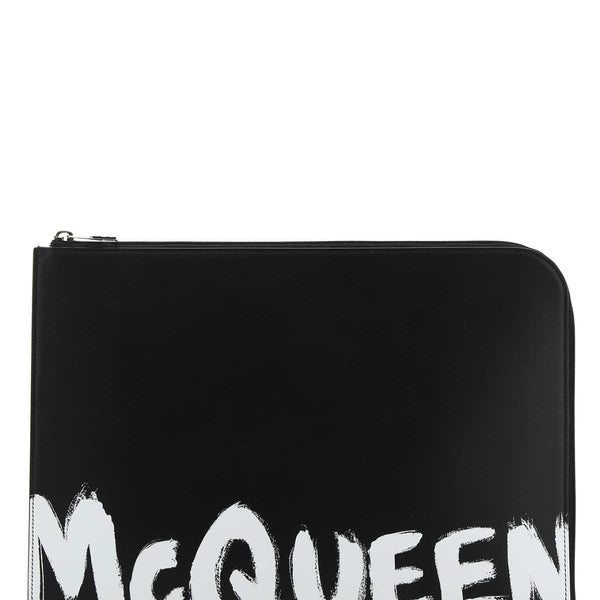 Alexander McQueen Accessories? Alexander Mcqueen Men Black Leather Document Holder Luxury Designer Fashion Accessory