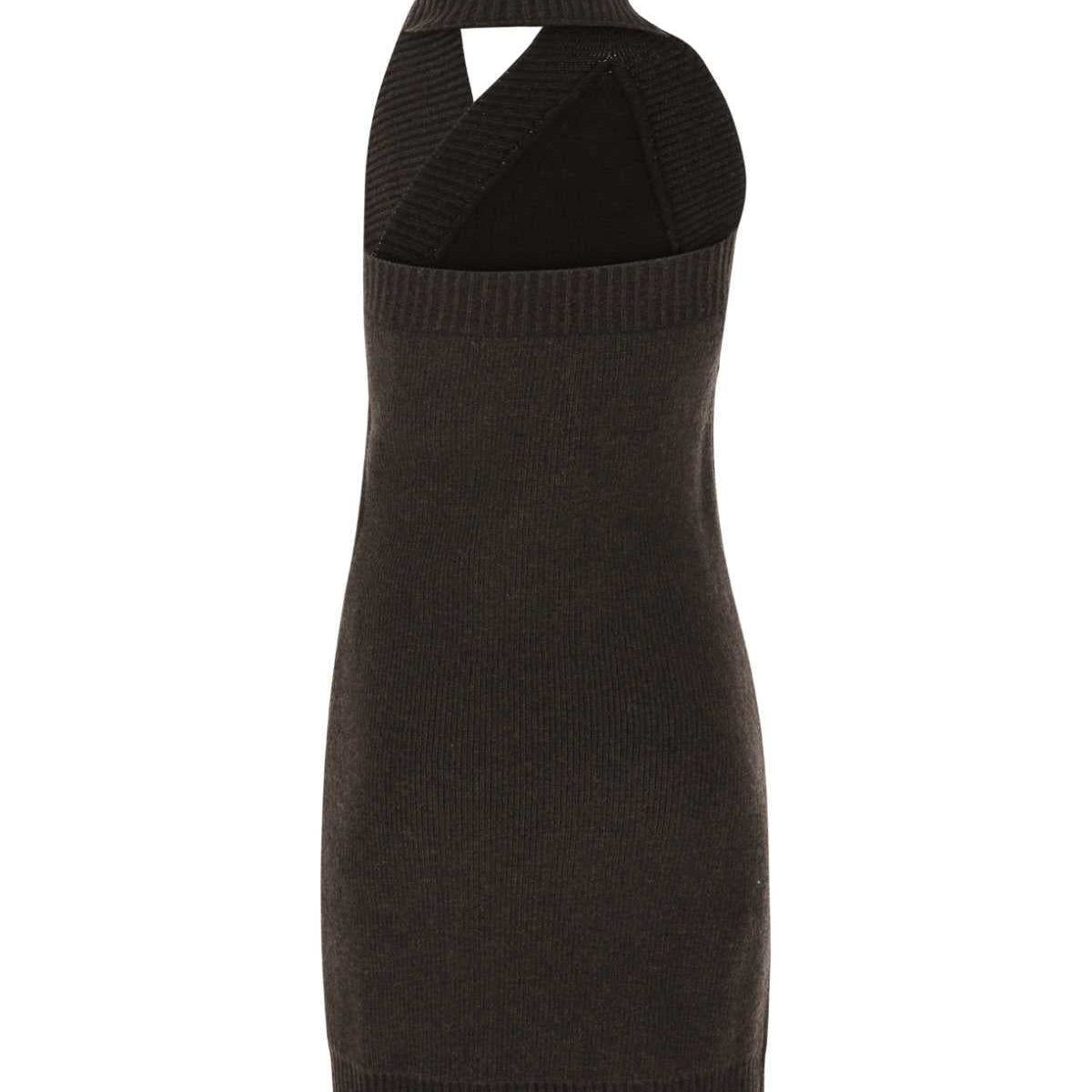 Bottega Veneta Dresses? Bottega Veneta Women Dark Brown Wool Mini Dress Elegant Designer Evening Dress