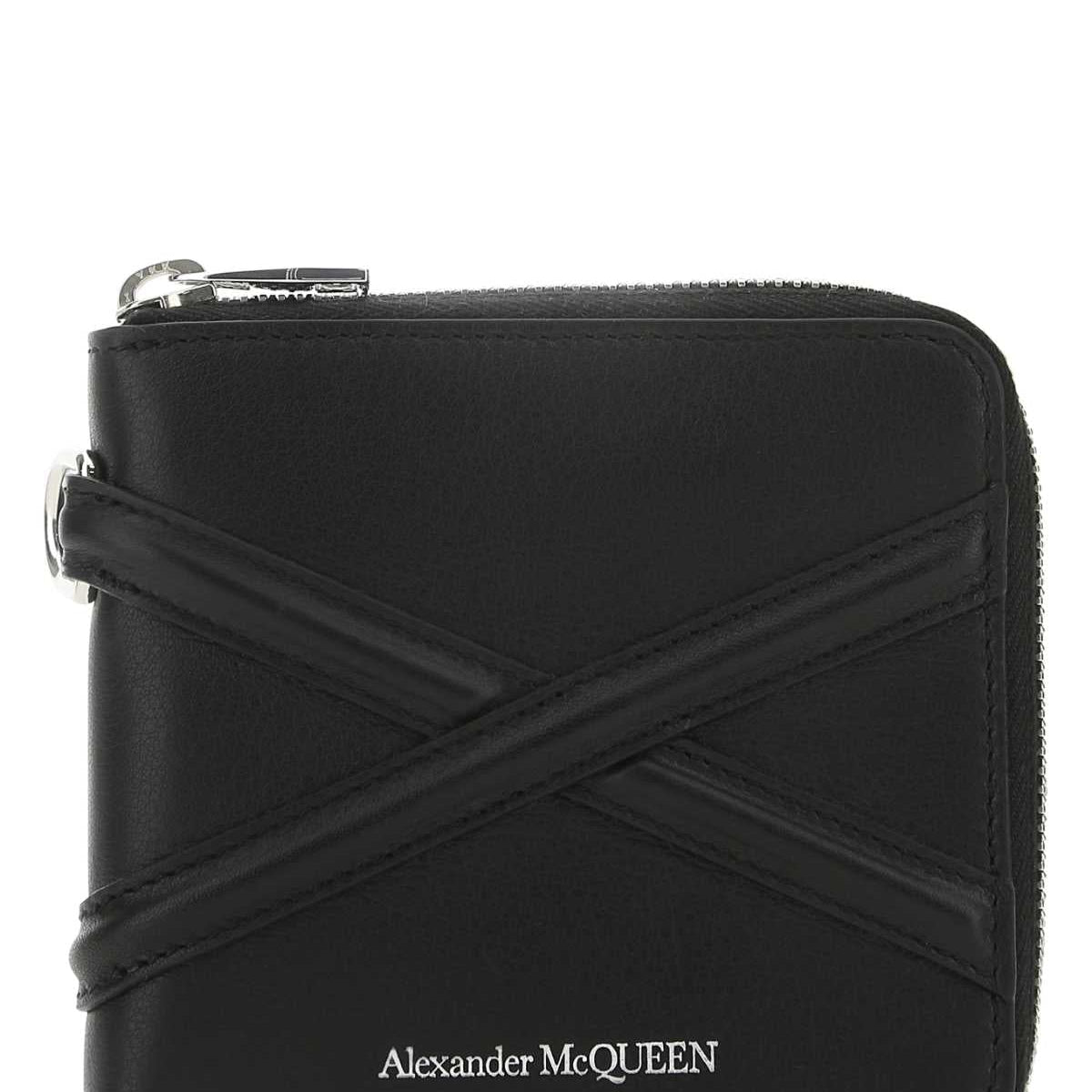 Alexander McQueen Wallets? Alexander Mcqueen Men Black Leather Wallet Elegant Everyday Leather Wallet