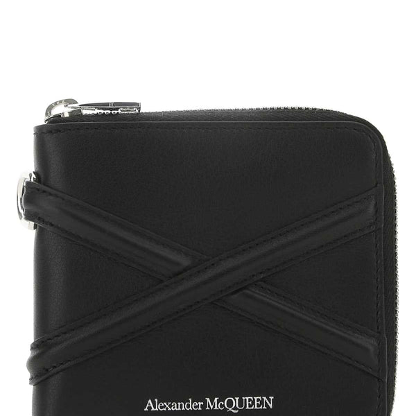Alexander McQueen Wallets? Alexander Mcqueen Men Black Leather Wallet Elegant Everyday Leather Wallet