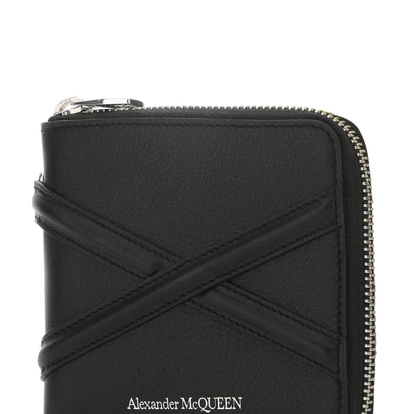 Alexander McQueen Wallets? Alexander Mcqueen Men Black Leather Wallet Elegant Everyday Leather Wallet