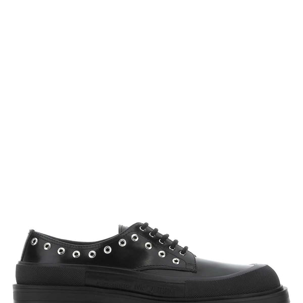 Alexander McQueen Shoes? Alexander Mcqueen Men Black Leather Lace-Up Shoes Premium Designer Casual Shoes