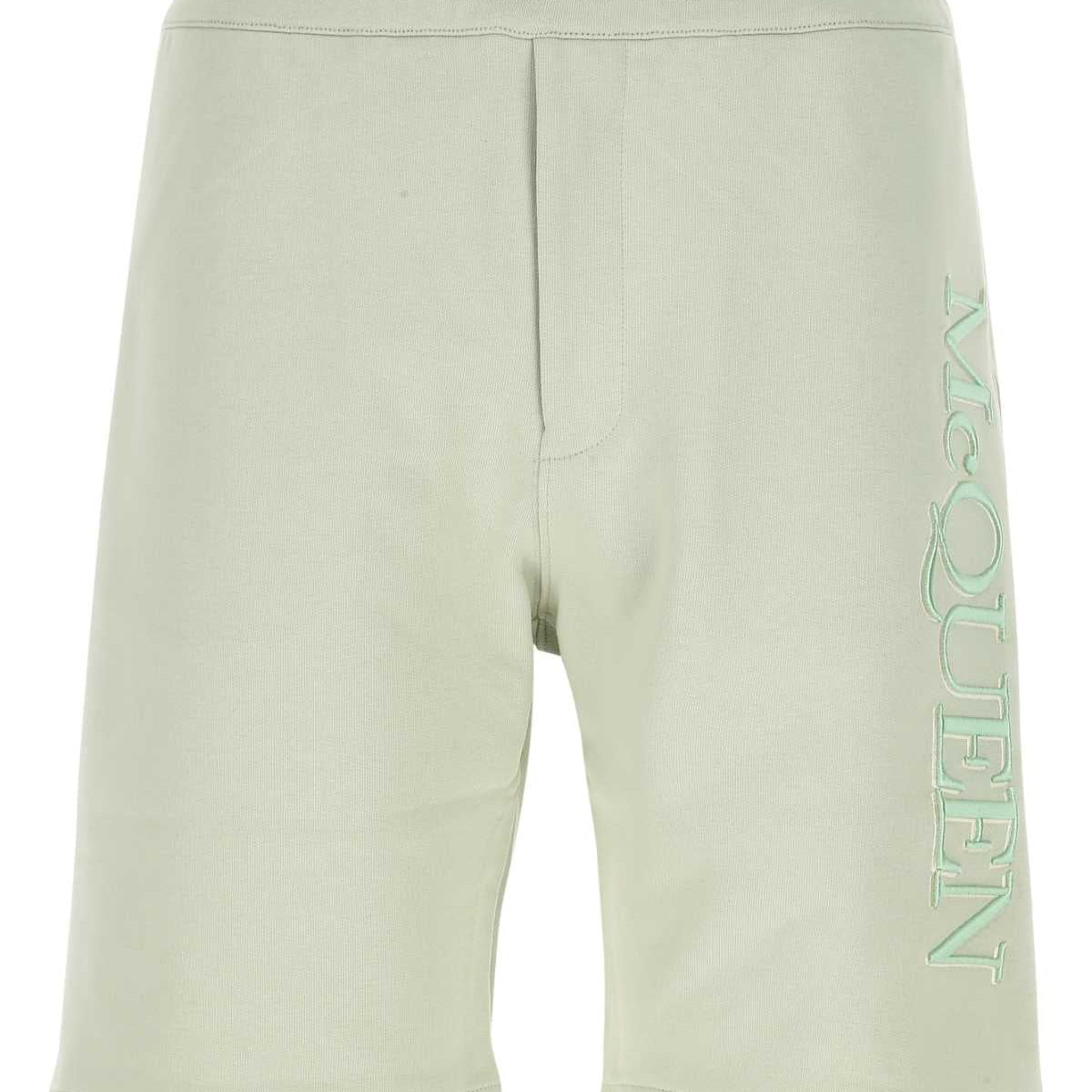 Alexander McQueen Shorts? Alexander Mcqueen Men Pastel Green Cotton Bermuda Shorts Premium Designer Casual Shorts