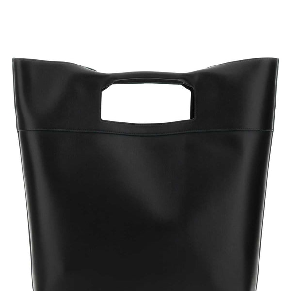 Alexander McQueen Bags? Alexander Mcqueen Men Black Leather The Square Bow Shopping Bag Luxury Designer Leather Handbag