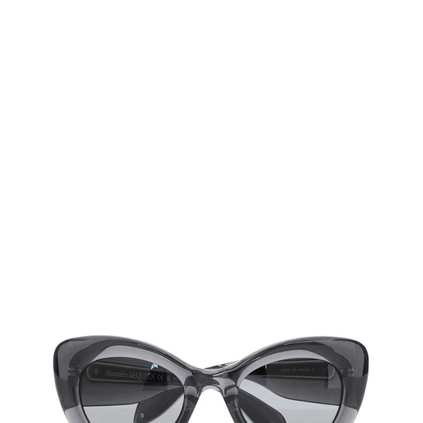 Alexander McQueen Sunglasses? Alexander Mcqueen Women Dark Grey Acetate The Curve Sunglasses Premium Fashion Designer Sunglasses
