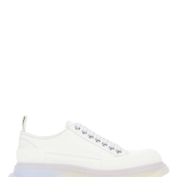 Alexander McQueen Shoes? Alexander Mcqueen Women Chalk Canvas Tread Slick Sneakers Premium Designer Casual Shoes