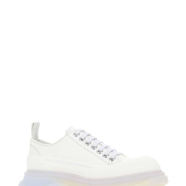 Alexander McQueen Shoes? Alexander Mcqueen Women Chalk Canvas Tread Slick Sneakers Premium Designer Casual Shoes