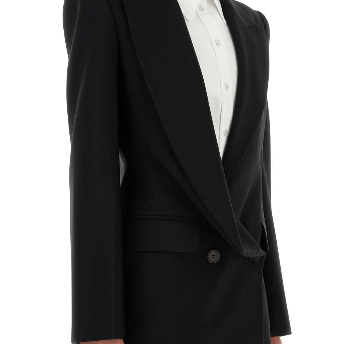 Alexander McQueen Jackets? Alexander Mcqueen Women Black Wool Blazer Premium Casual Designer Jacket