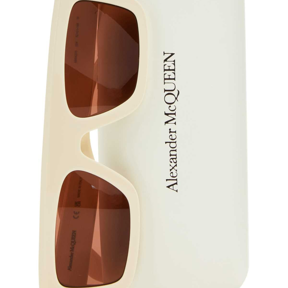Alexander McQueen Sunglasses? Alexander Mcqueen Women Ivory Acetate Sunglasses Premium Fashion Designer Sunglasses