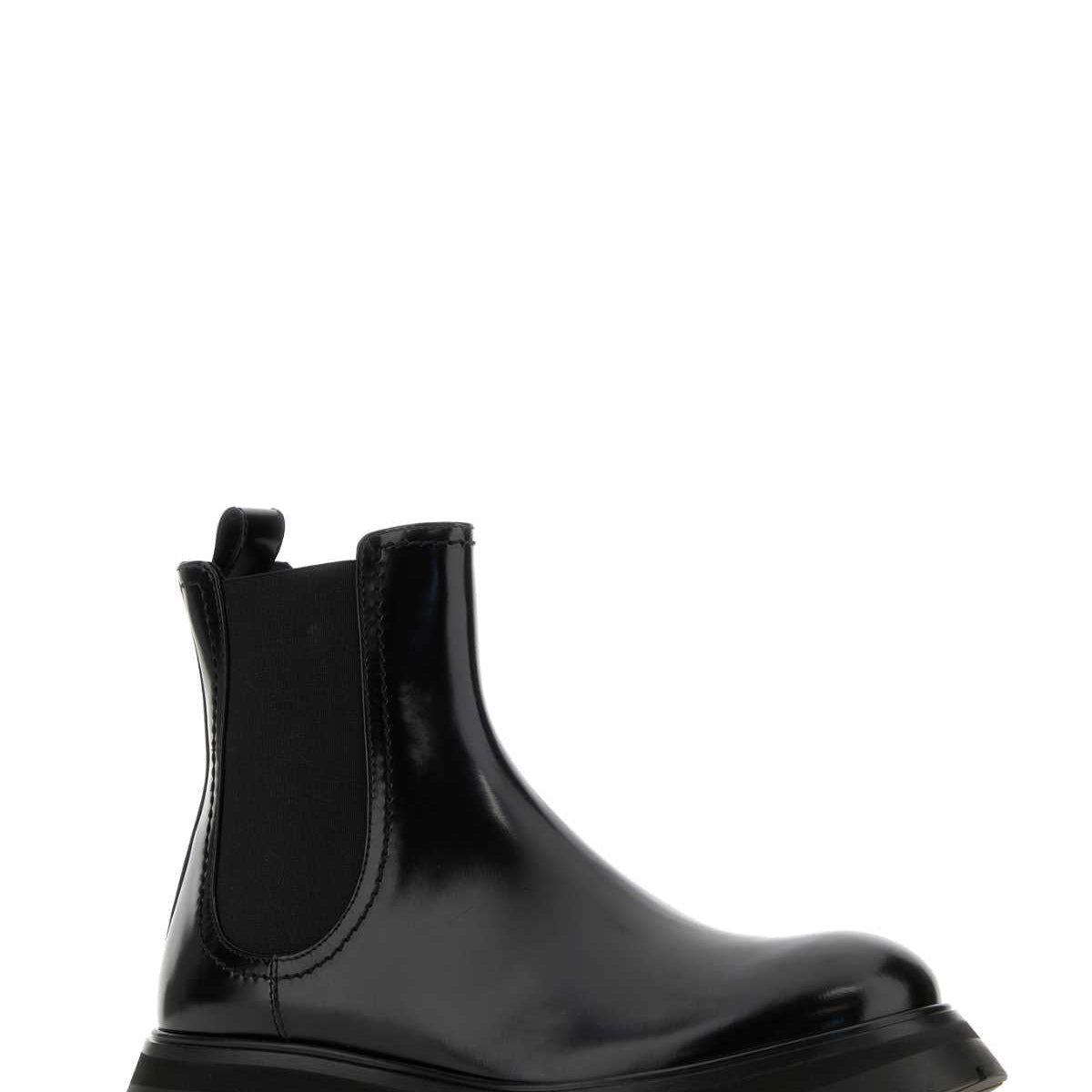 Alexander McQueen Shoes? Alexander Mcqueen Women Black Leather Ankle Boots Premium Designer Casual Shoes