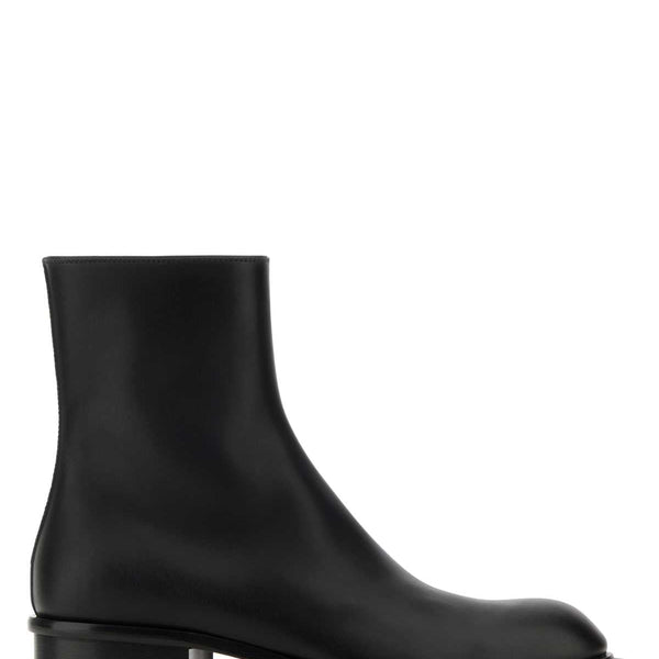 Alexander McQueen Shoes? Alexander Mcqueen Men Black Leather Stack Ankle Boots Premium Designer Casual Shoes