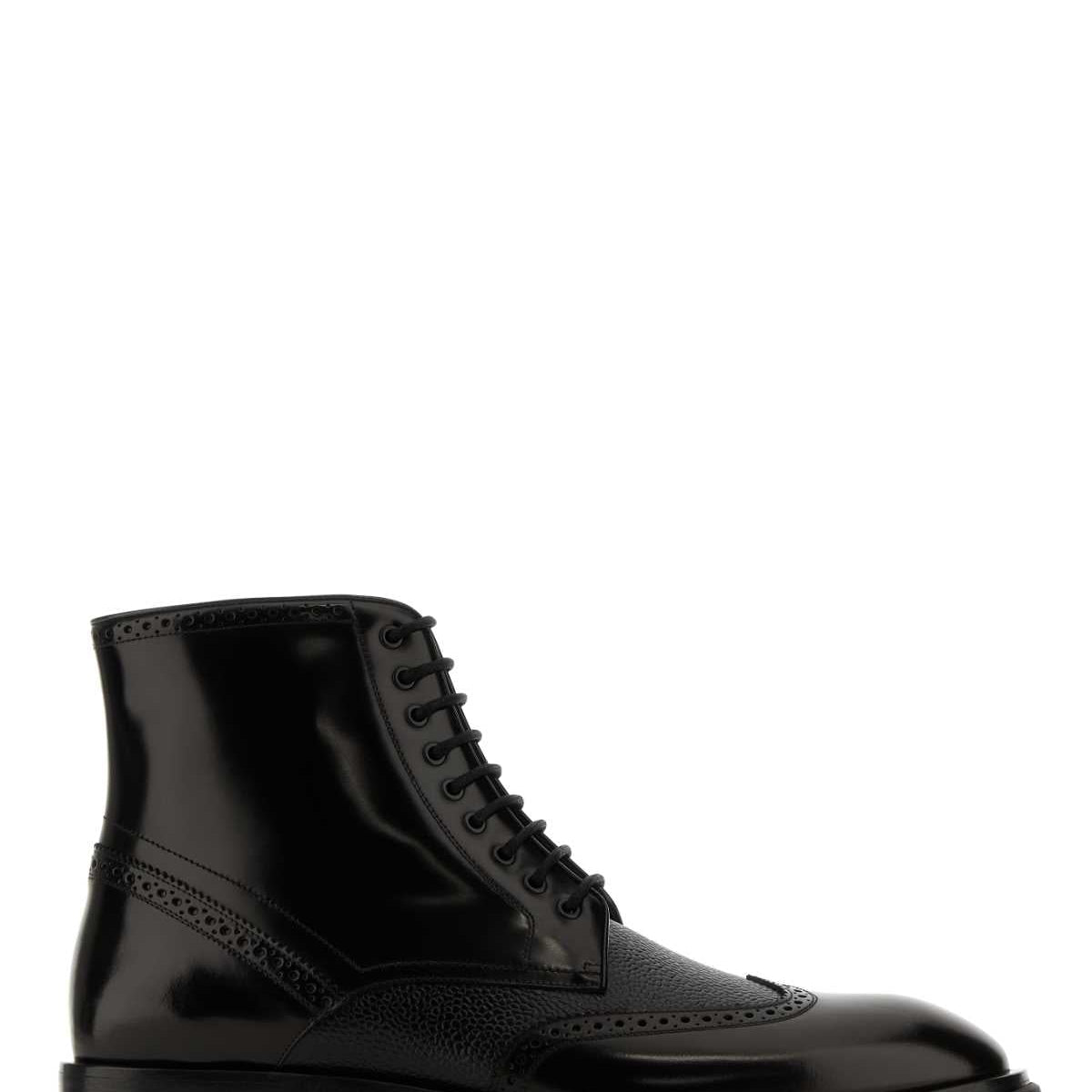 Alexander McQueen Shoes? Alexander Mcqueen Men Black Leather Ankle Boots Comfortable Everyday Designer Shoes