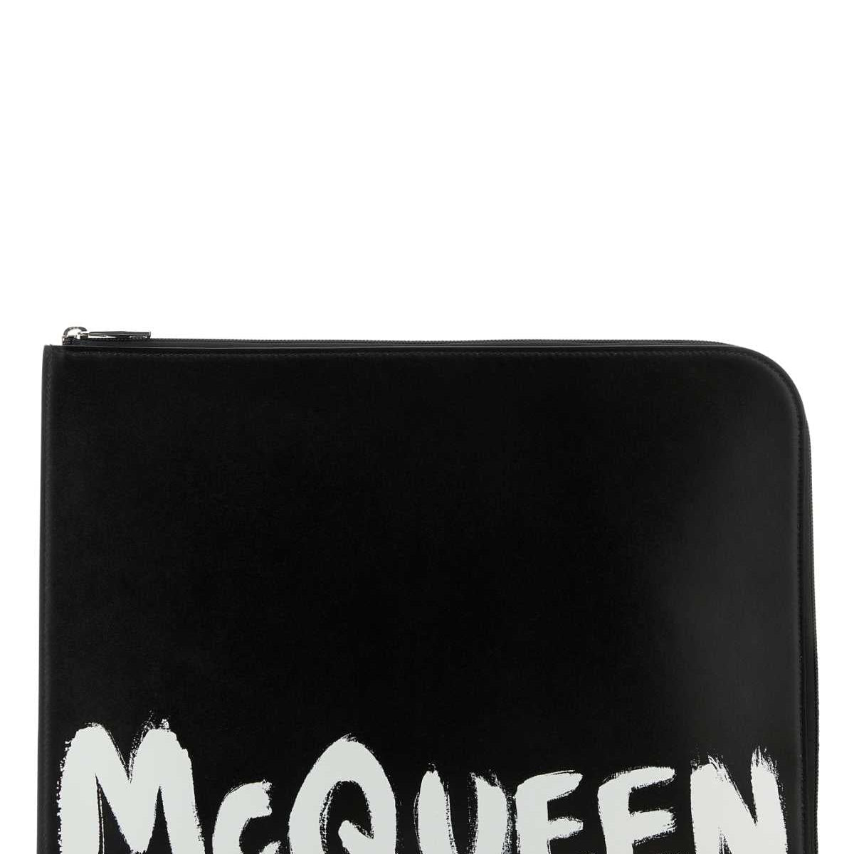Alexander McQueen Accessories? Alexander Mcqueen Men Black Leather Document Holder Premium Everyday Designer Accessory