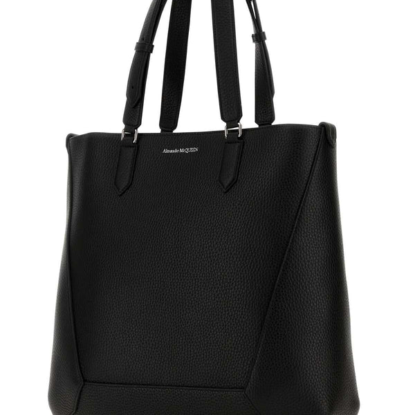 Alexander McQueen Bags? Alexander Mcqueen Men Black Leather Medium Edge Shopping Bag Premium Designer Shoulder Bag