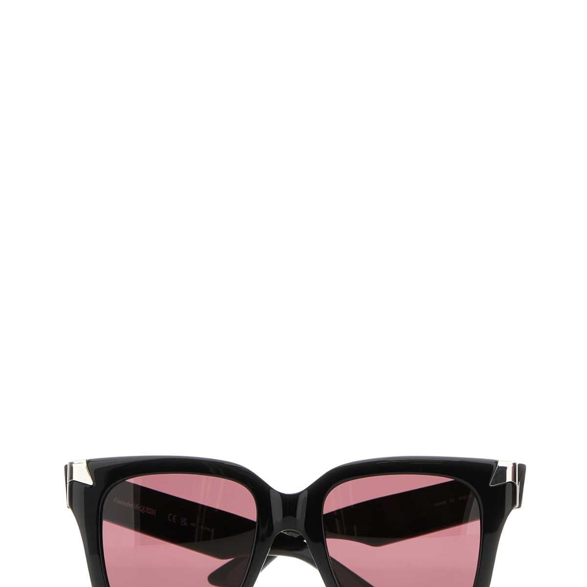 Alexander McQueen Sunglasses? Alexander Mcqueen Women Black Acetate Punk Rivet Sunglasses Premium Fashion Designer Sunglasses