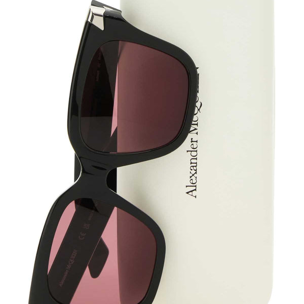 Alexander McQueen Sunglasses? Alexander Mcqueen Women Black Acetate Punk Rivet Sunglasses Premium Fashion Designer Sunglasses