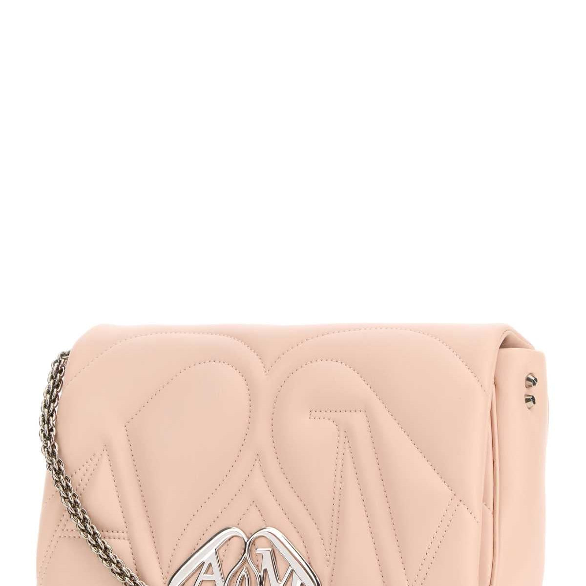 Alexander McQueen Bags? Alexander Mcqueen Women Pink Leather Small Seal Shoulder Bag Premium Designer Shoulder Bag