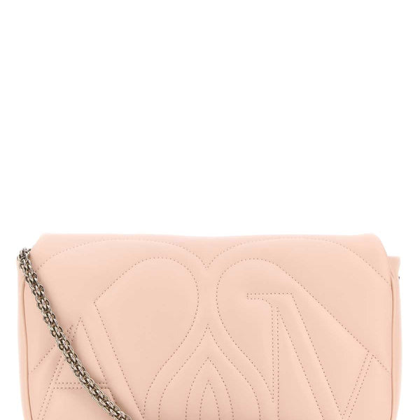 Alexander McQueen Bags? Alexander Mcqueen Women Pink Leather Small Seal Shoulder Bag Premium Designer Shoulder Bag