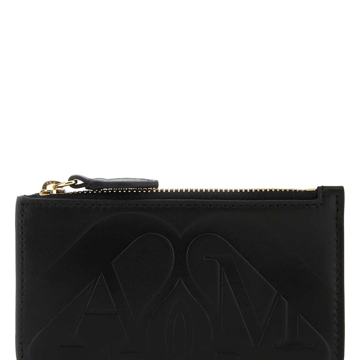 Alexander McQueen Wallets? Alexander Mcqueen Women Black Leather Card Holder Compact Luxury Card Wallet