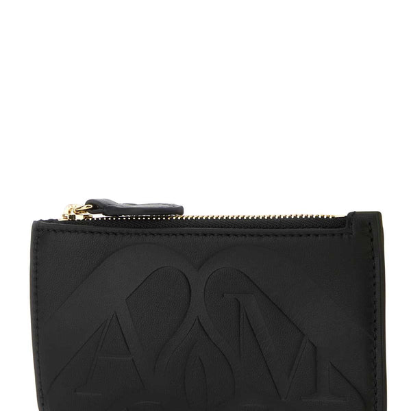 Alexander McQueen Wallets? Alexander Mcqueen Women Black Leather Card Holder Compact Luxury Card Wallet