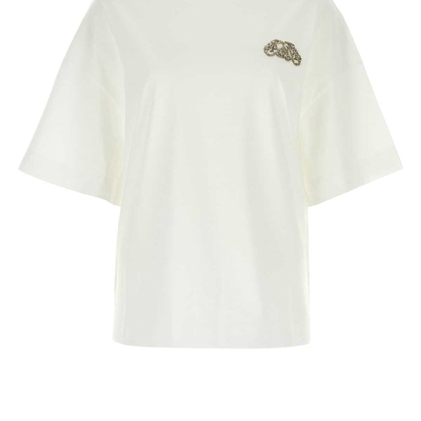 Alexander McQueen T-Shirts? Alexander Mcqueen Women White Cotton Oversize T-Shirt Casual Everyday Designer Tee