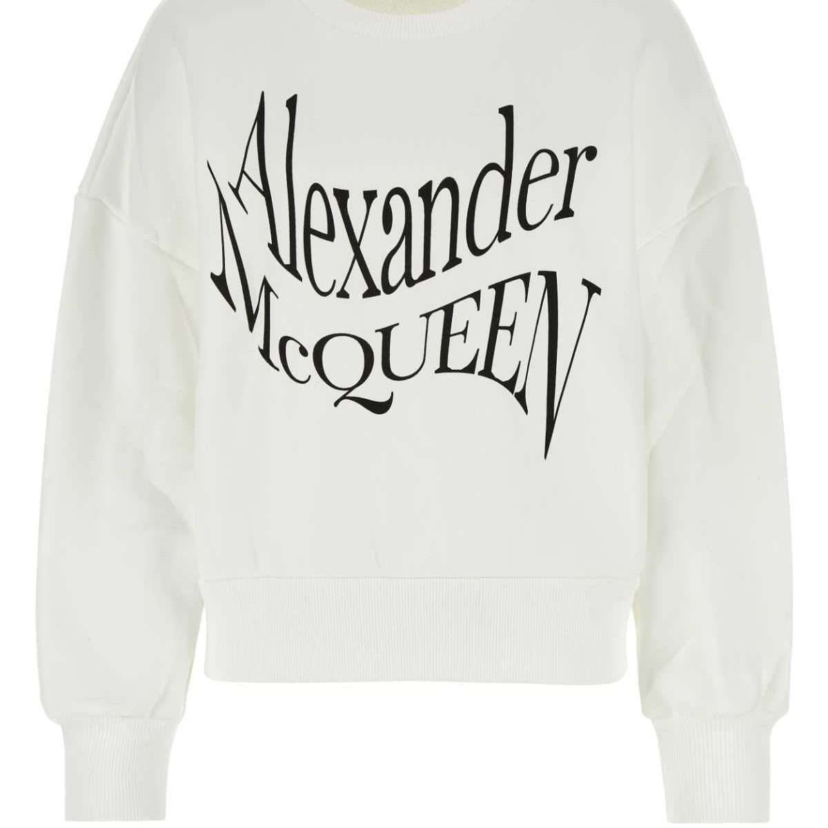 Alexander McQueen Hoodies? Alexander Mcqueen Women White Cotton Sweatshirt Comfortable Luxury Streetwear Hoodie
