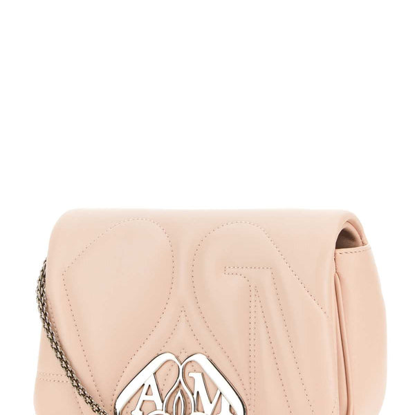 Alexander McQueen Bags? Alexander Mcqueen Women Pastel Pink Leather Mini Seal Clutch Premium Designer Shoulder Bag