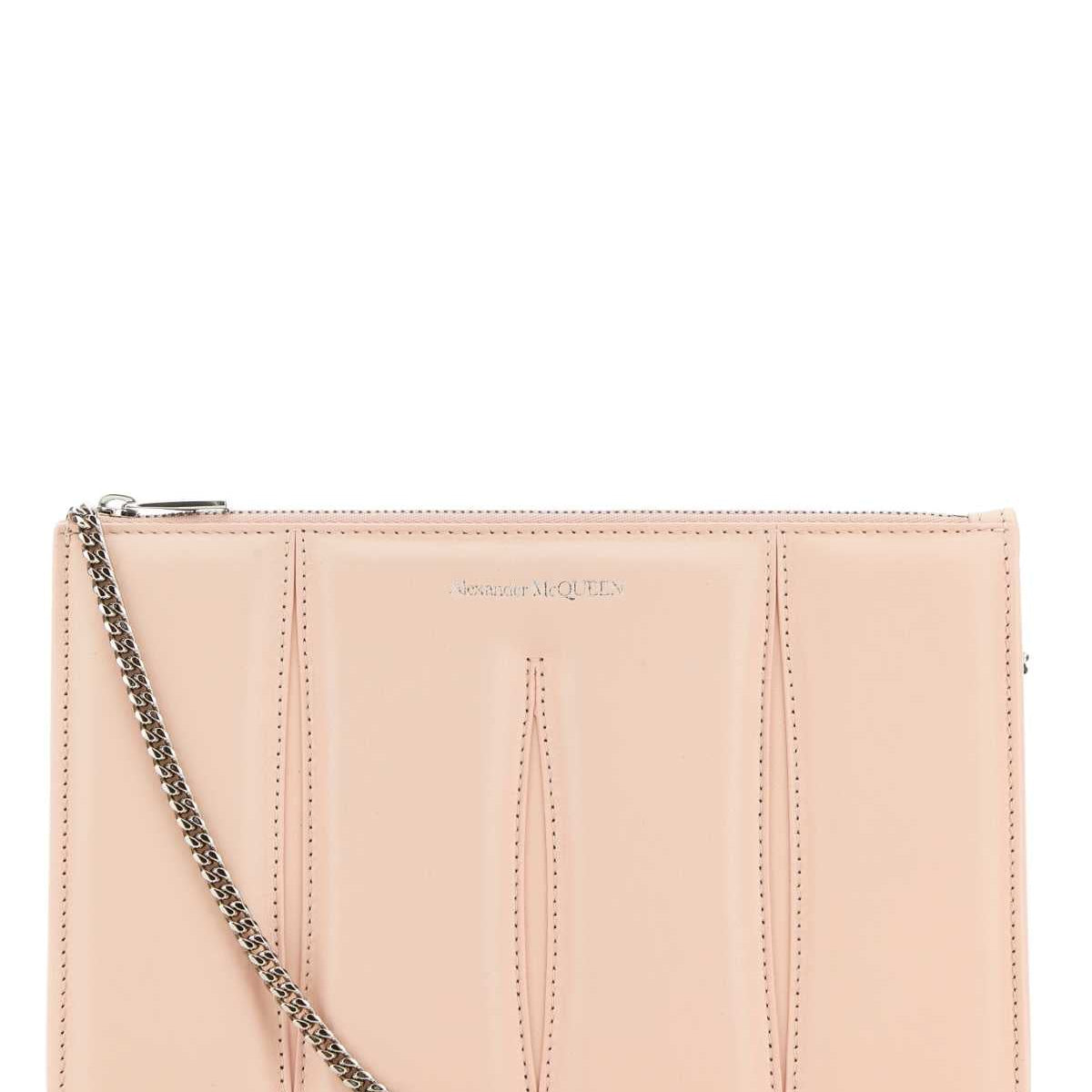 Alexander McQueen Bags? Alexander Mcqueen Women Pastel Pink Leather Shoulder Bag Elegant Everyday Designer Handbag
