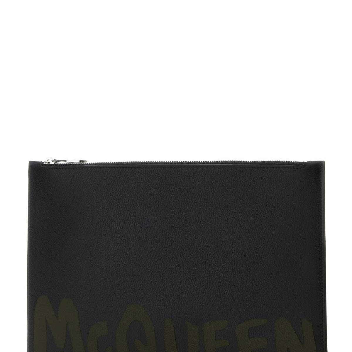 Alexander McQueen Bags? Alexander Mcqueen Men Black Leather Clutch Premium Designer Shoulder Bag