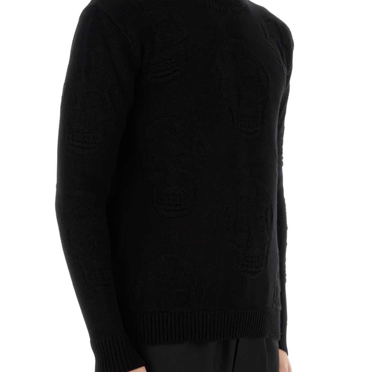 Alexander McQueen Sweaters? Alexander Mcqueen Men Black Cotton Sweater Premium Casual Designer Knitwear