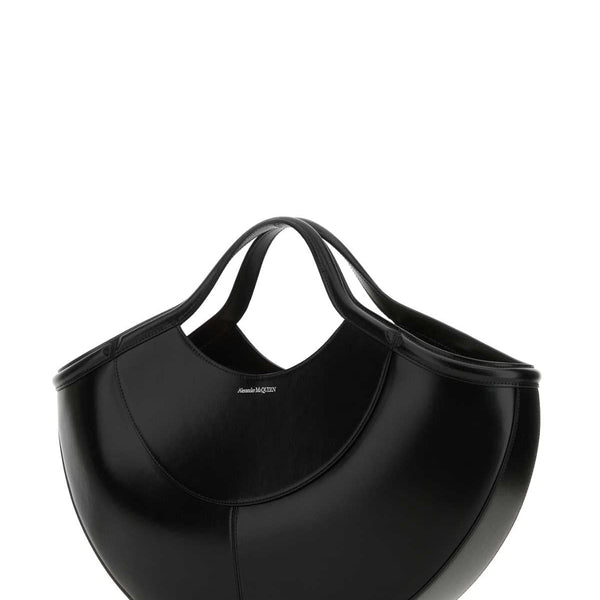 Alexander McQueen Bags? Alexander Mcqueen Women Black Leather The Cove Shopping Bag Luxury Designer Leather Handbag