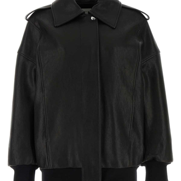 Alexander McQueen Jackets? Alexander Mcqueen Women Black Leather Oversize Jacket Premium Casual Designer Jacket