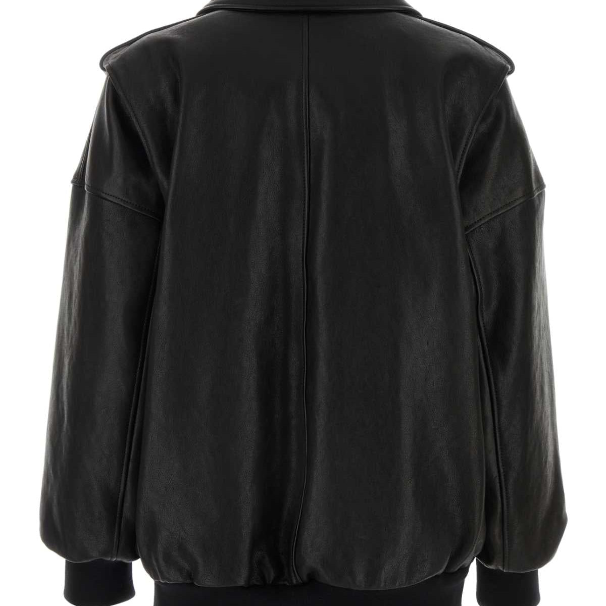 Alexander McQueen Jackets? Alexander Mcqueen Women Black Leather Oversize Jacket Premium Casual Designer Jacket