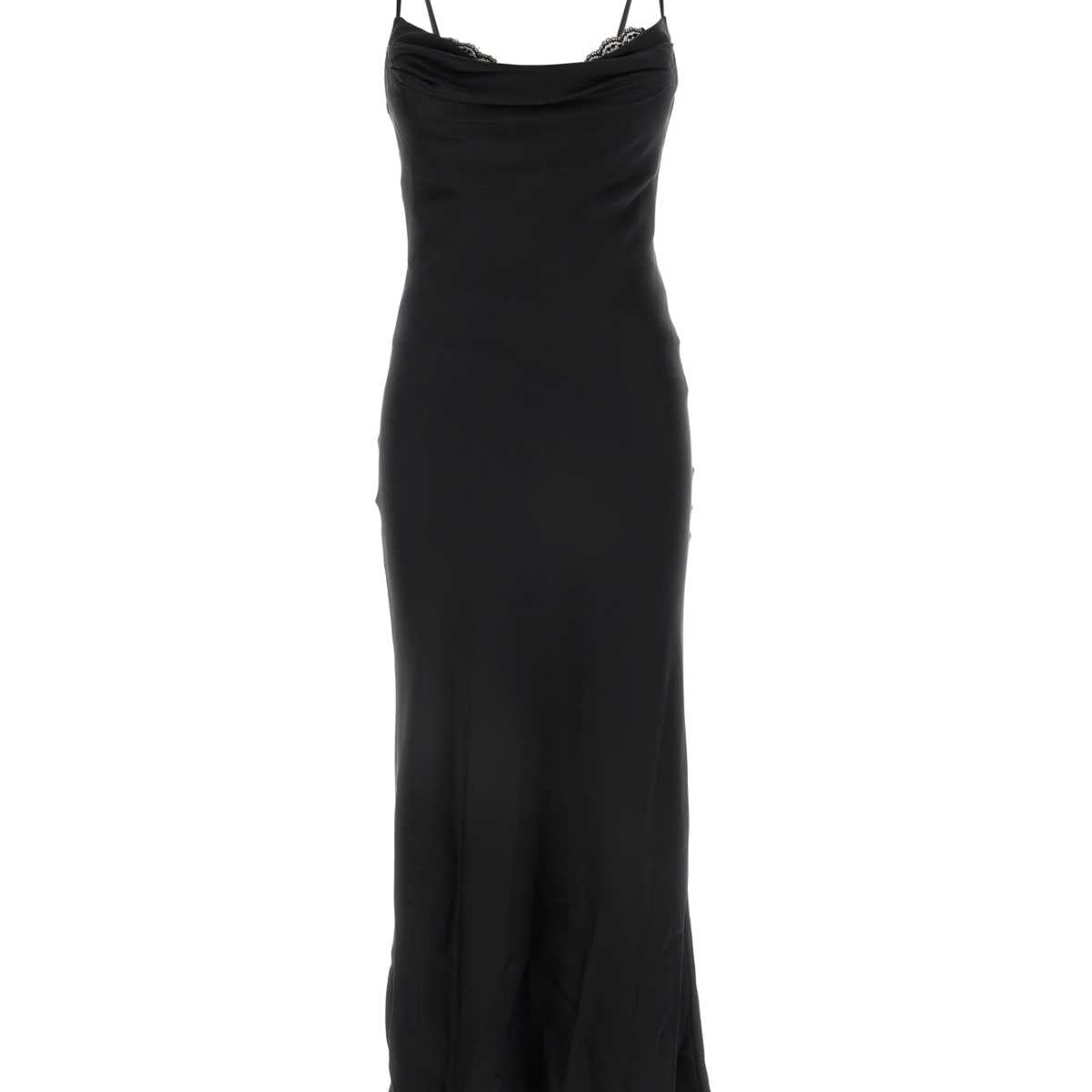 Alexander McQueen Dresses? Alexander Mcqueen Women Black Satin Dress Luxury Party Occasion Dress