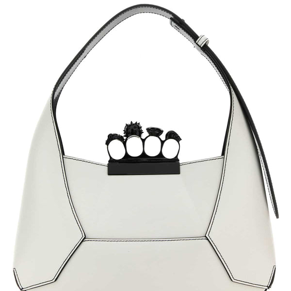 Alexander McQueen Bags? Alexander Mcqueen Women White Leather Jewelled Hobo Handbag Premium Designer Shoulder Bag