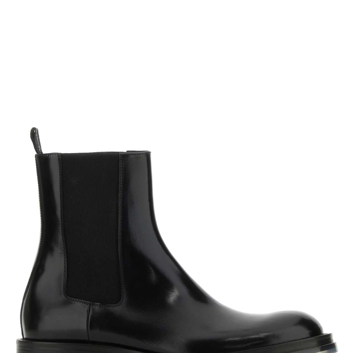 Alexander McQueen Shoes? Alexander Mcqueen Men Black Leather Float Ankle Boots Premium Designer Casual Shoes
