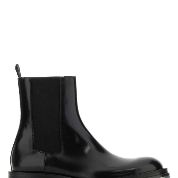 Alexander McQueen Shoes? Alexander Mcqueen Men Black Leather Float Ankle Boots Premium Designer Casual Shoes