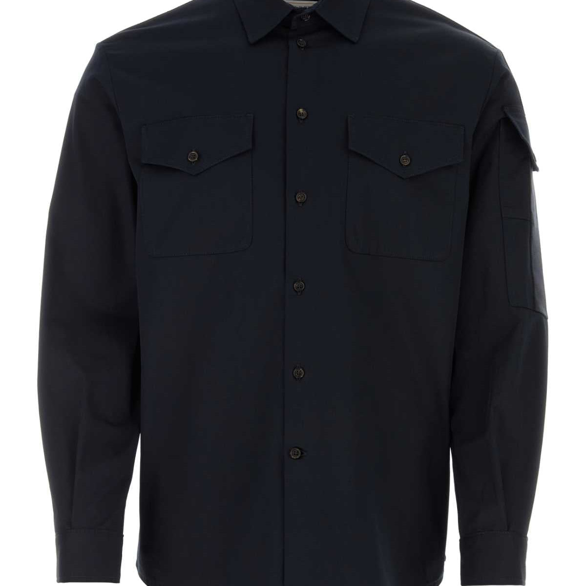 Alexander McQueen Tops? Alexander Mcqueen Men Midnight Blue Oxford Shirt Premium Designer Casual Top