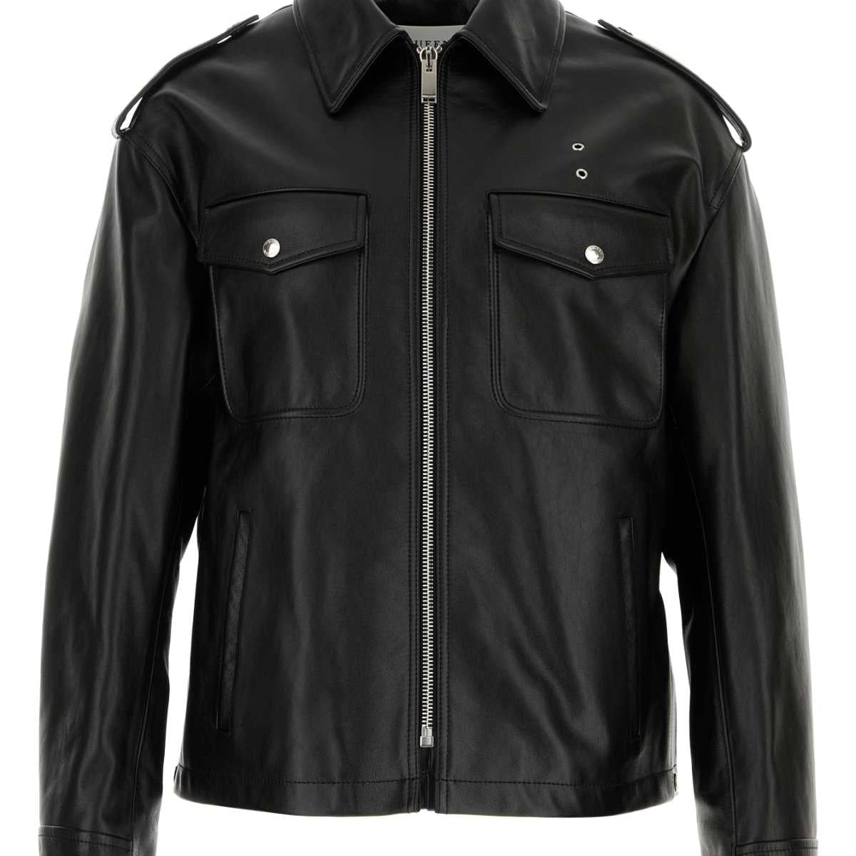 Alexander McQueen Jackets? Alexander Mcqueen Men Black Leather Jacket Luxury Designer Outerwear Jacket