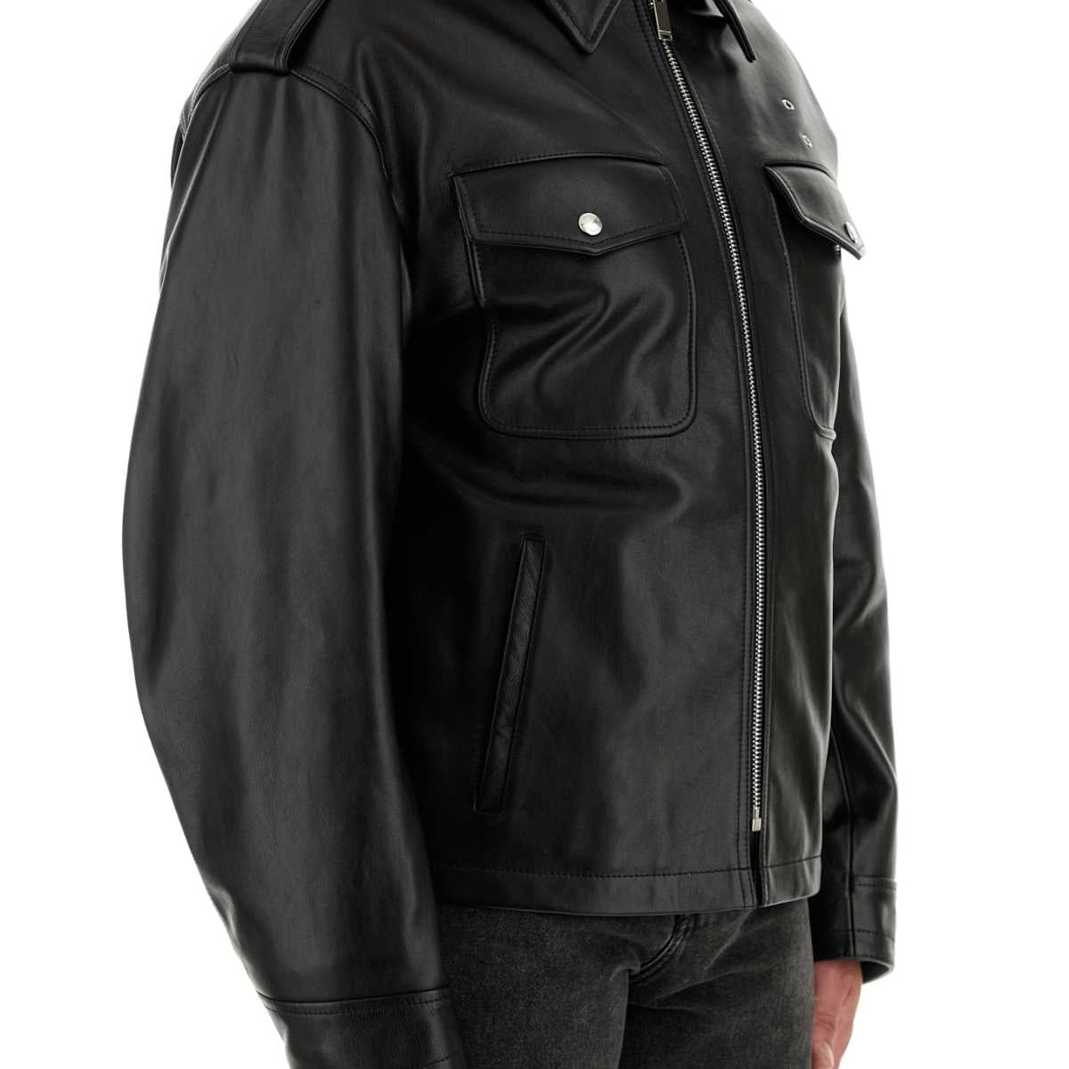 Alexander McQueen Jackets? Alexander Mcqueen Men Black Leather Jacket Luxury Designer Outerwear Jacket