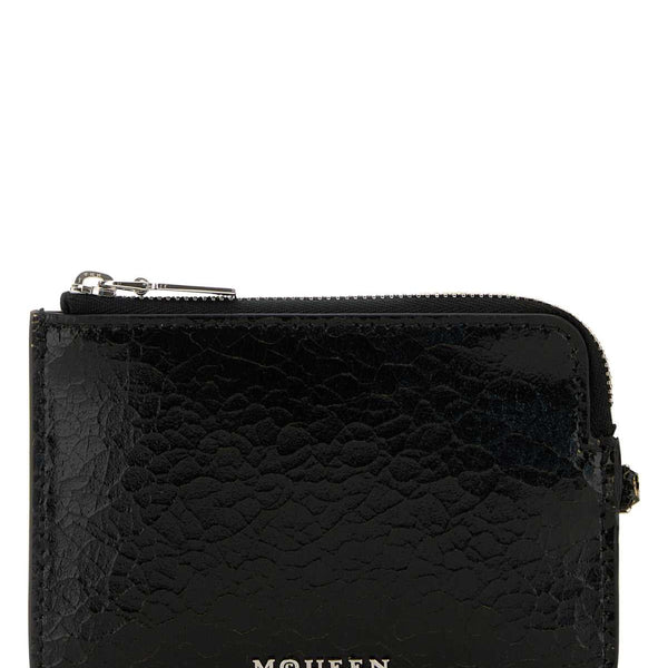 Alexander McQueen Wallets? Alexander Mcqueen Men Black Leather Card Holder Elegant Everyday Leather Wallet