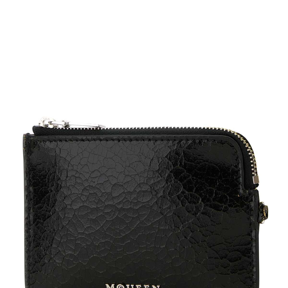Alexander McQueen Wallets? Alexander Mcqueen Men Black Leather Card Holder Elegant Everyday Leather Wallet
