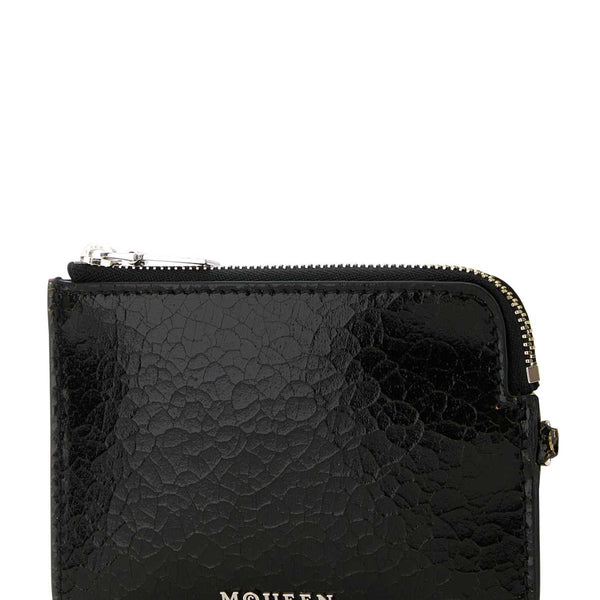 Alexander McQueen Wallets? Alexander Mcqueen Men Black Leather Card Holder Elegant Everyday Leather Wallet