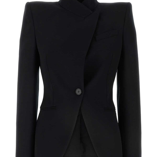 Alexander McQueen Jackets? Alexander Mcqueen Women Black Wool Blazer Stylish Everyday Designer Outerwear