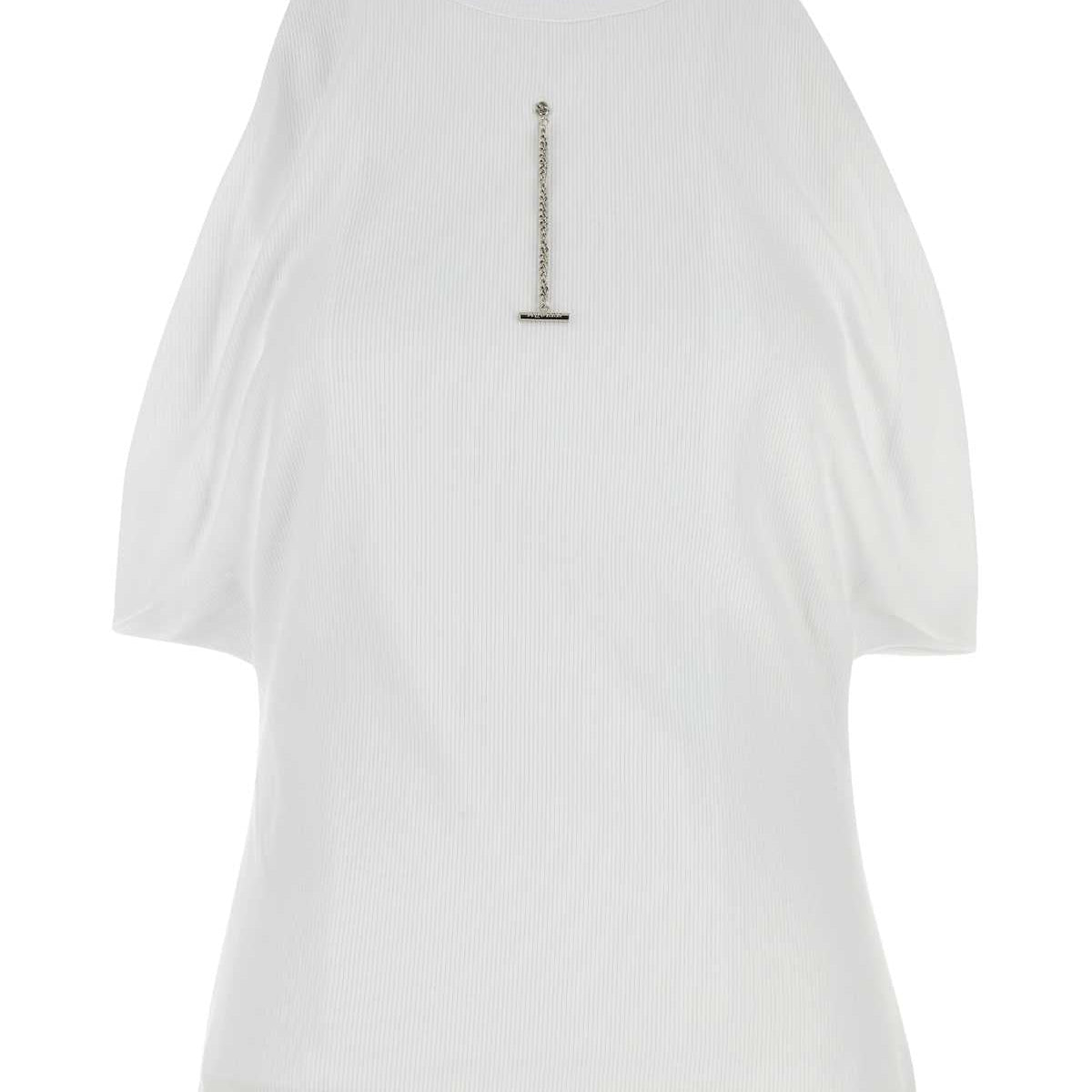 Alexander McQueen Tops- Alexander Mcqueen Women White Stretch Cotton Top Elegant Everyday Designer Top