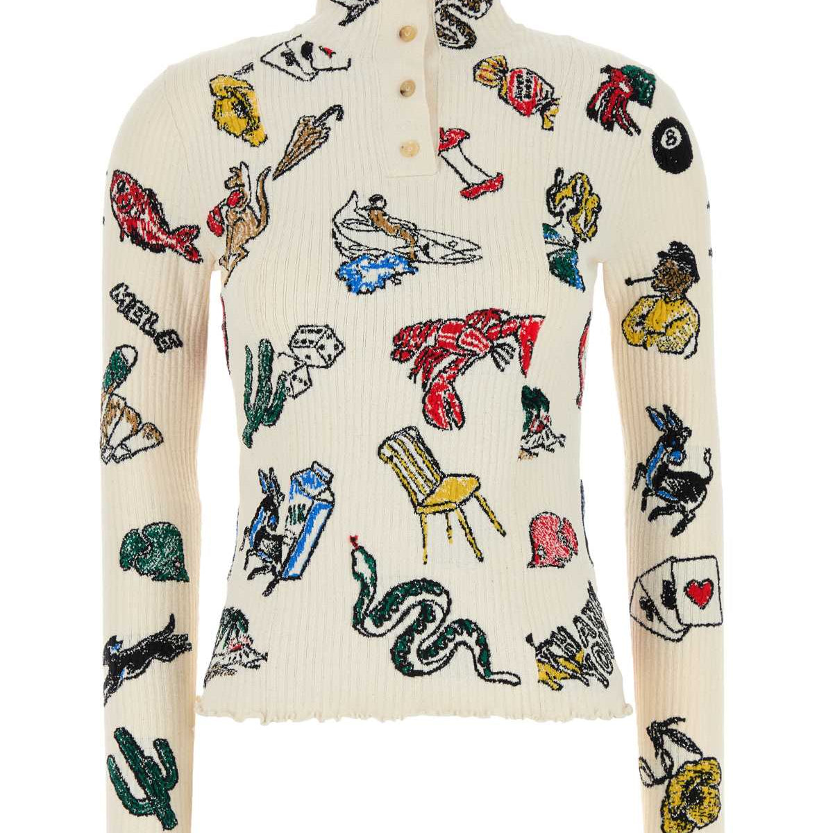 Bottega Veneta Sweaters? Bottega Veneta Women Embroidered Stretch Wool Blend Sweater Premium Casual Designer Knitwear
