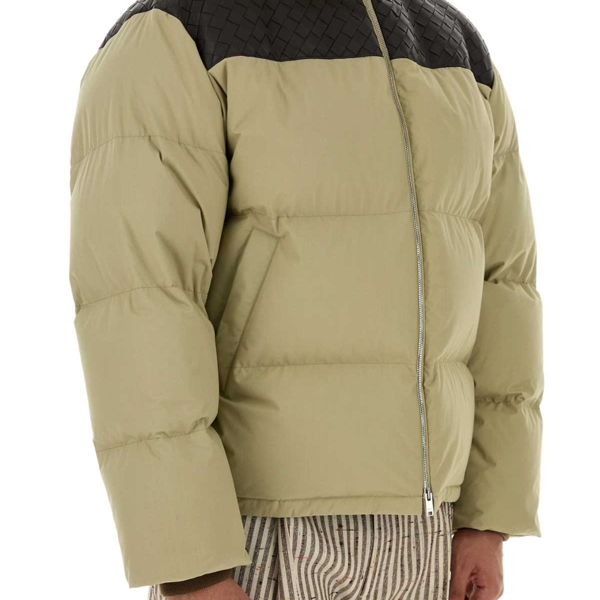Bottega Veneta Jackets? Bottega Veneta Men Beige Poplin Down Jacket Luxury Designer Outerwear Jacket