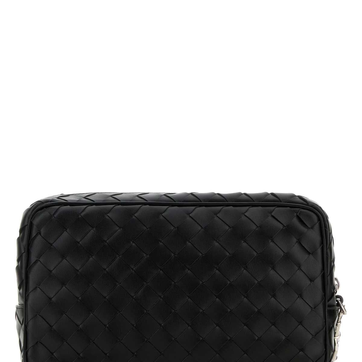 Bottega Veneta Bags? Bottega Veneta Men Black Leather Intrecciato Clutch Premium Designer Shoulder Bag